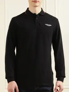 HACKETT LONDON Regular Fit Polo Collar Long Sleeve Cotton T-Shirt