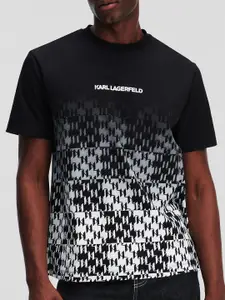 Karl Lagerfeld Abstract Printed Cotton T-shirt