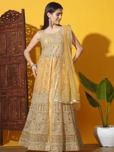 Chhabra 555 Embroidered Semi-Stitched Lehenga & Unstitched Blouse With Dupatta