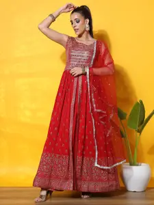 Chhabra 555 Embroidered & Printed Semi-Stitched Lehenga & Unstitched Blouse With Dupatta