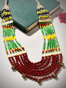 Bamboo Tree Jewels Beaded Statement Tribal Necklace