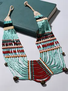 Bamboo Tree Jewels Beaded Statement Tribal Necklace