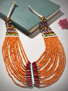 Bamboo Tree Jewels Beaded Statement Tribal Necklace