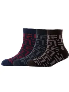 Cotstyle Men Pack Of 3 Patterned Cotton Above Ankle-Length Socks