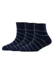 Cotstyle Men Pack Of 3 Striped Cotton Above Ankle-Length Socks