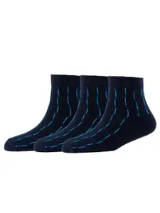Cotstyle  Men Pack Of 3 Striped Pure Cotton Above Ankle-Length Socks