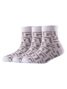 Cotstyle Men Pack Of 3 Patterned Pure Cotton Above Ankle-Length Socks