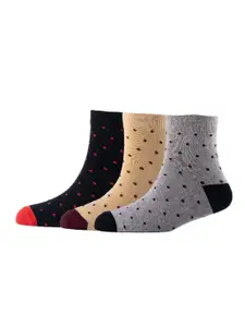 Cotstyle Men Pack Of 3 Dotted Organic Cotton Above Ankle-Length Socks