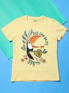 Hoop Girls Graphic Printed Cotton T-shirt