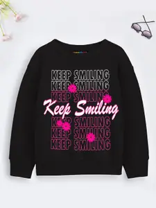 Trampoline Girls Typography Printed Cotton Sweatshirt
