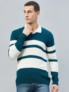 Club York Striped V-Neck Regular Pullover