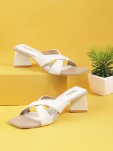 Metro Open Toe Block Heels