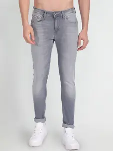 Flying Machine Men Super Skinny Fit Low-Rise Low Distress Light Fade Stretchable Jeans