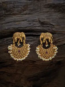 Kushal's Fashion Jewellery Gold-Plated Beaded Animal Shaped Chandbalis