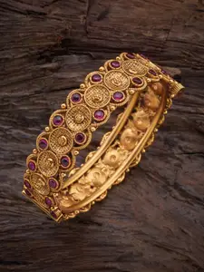 Kushal's Fashion Jewellery Gold-Plated Artificial Stone Bangle