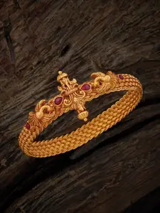 Kushal's Fashion Jewellery Temple Gold-Plated Bangle-Style Bracelet