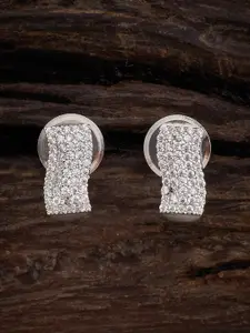 Kushal's Fashion Jewellery Rhodium Plated Studs Earrings