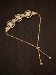 Kushal's Fashion Jewellery Gold-Plated Kundan-Studded Wraparound Bracelet