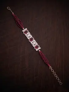 Kushal's Fashion Jewellery Cubic Zirconia Rose Gold-Plated Link Bracelet