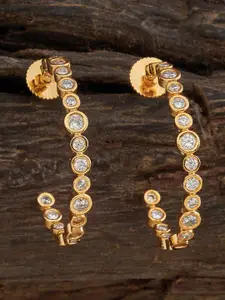 Kushal's Fashion Jewellery Gold-Plated Classic Half Hoop Earrings