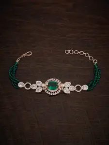 Kushal's Fashion Jewellery Rose Gold-Plated Zircon-Studded Link Bracelet
