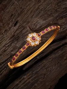 Kushal's Fashion Jewellery Silver Gold-Plated Kada Bracelet
