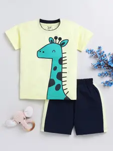 Toonyport Boys Printed Pure Cotton T-shirt with Shorts