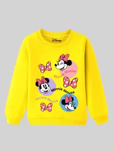 KUCHIPOO Girls Minnie Mouse Printed Fleece Pullover Sweatshirt