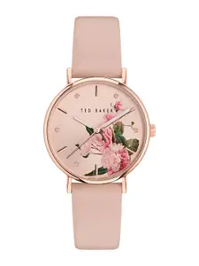 Ted Baker Women Printed Dial & Leather Straps Analogue Watch BKPPHF307