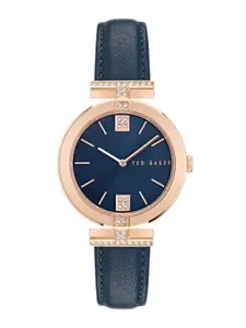 Ted Baker Women Embellished Dial & Leather Straps Analogue Watch BKPDAF304