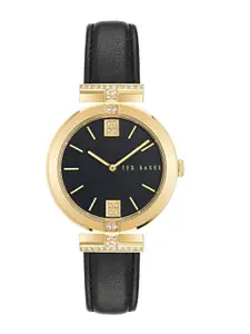 Ted Baker Women Embellished Dial & Leather Straps Analogue Watch BKPDAF301