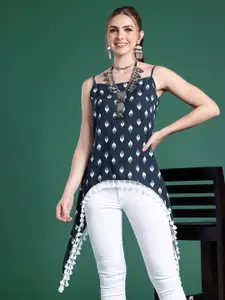 Sangria  Printed A-Line Top