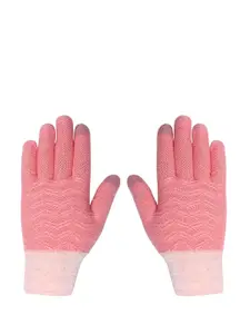 LOOM LEGACY Women Woven Design Knitted Hand Gloves