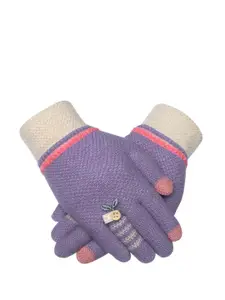 LOOM LEGACY Women Knitted Design Winter Acrylic Hand Gloves
