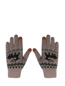 LOOM LEGACY Women Knitted Design Winter Acrylic Hand Gloves