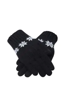 LOOM LEGACY Women Knitted Design Acrylic Gloves