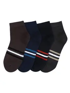 FABdon Men Pack Of 4 Anti-Odour Ankle-Length Socks