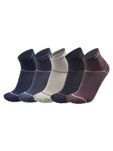FABdon Men Pack Of 5 Anti-Odour Ankle-Length Socks