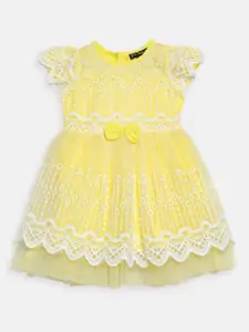 Bella Moda Girls Sequinned Embellished Satin Fit & Flare Dress