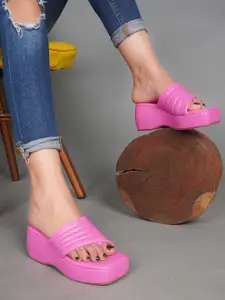 JM Looks Square Toe Wedge Heels