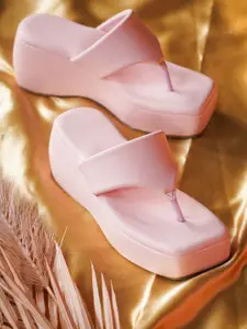 JM Looks Open Toe Flatform Heels