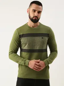 Peter England Long Sleeves Striped Sweatshirt