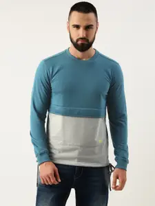 Peter England Long Sleeves Colourblocked Sweatshirt