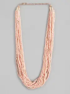 RICHEERA Silver-Plated Beaded Multi-Layered Statement Necklace