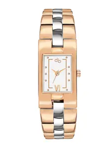 DressBerry Silver -Toned Women Embellished Dial & Stainless Steel Straps Analogue DB-012