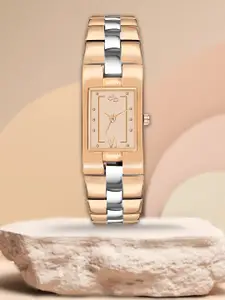 DressBerry Rose Gold Women Embellished Dial & Stainless Steel Straps Analogue DB-012