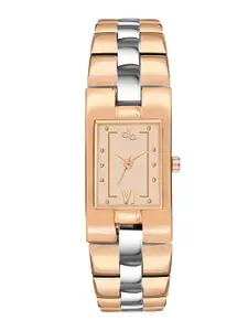 DressBerry Rose Gold Women Embellished Dial & Stainless Steel Straps Analogue DB-012