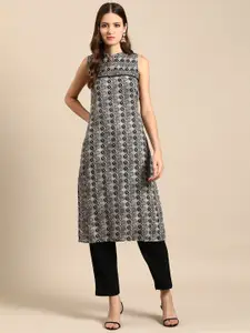 Anouk Women Abstract Printed Straight Kurta