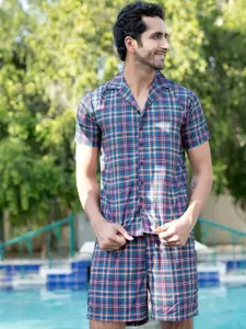 Tistabene Cuban Collar Checked Shirt With Shorts