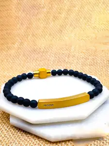 ZIVOM Men Gold-Plated Artificial Beads Bracelet